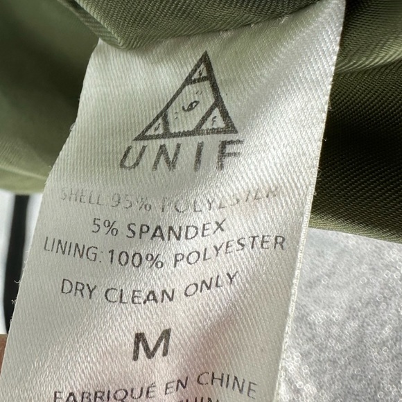 UNIF Neo Green Trench Coat Snap Button Size Medium - Picture 10 of 12